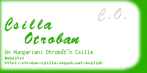 csilla otroban business card